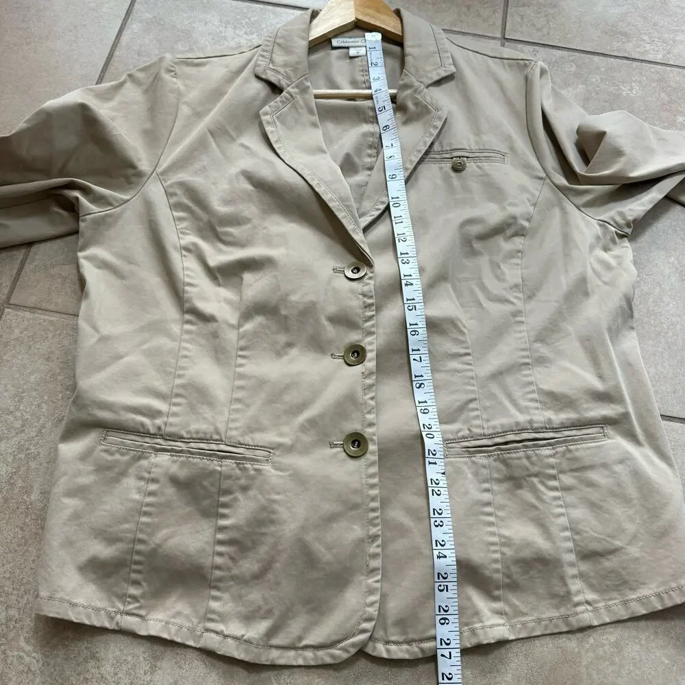 Coldwater Creek Utility Jacket Womens Plus Size 18 Tan Khaki Cotton Cargo Barn